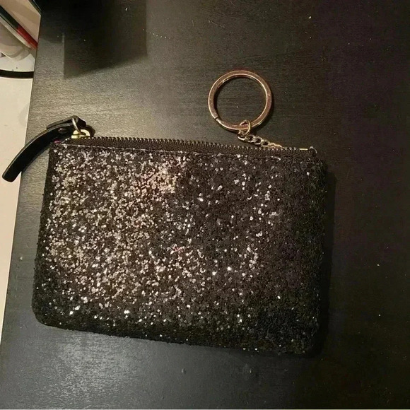 Kate Spade Black Sparkle Card Holder - Picture 6 of 7